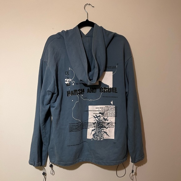 Harsh and Cruel Light Blue Pikachu streetwear Hoodie - Picture 2 of 8